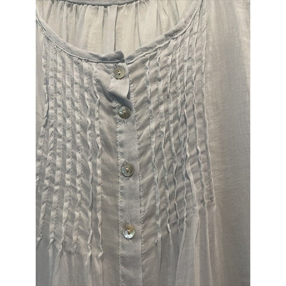 Love Stitch Lt. Blue Tank Top Embroidered Detail Front & Back Preowned Size S - Picture 3 of 9